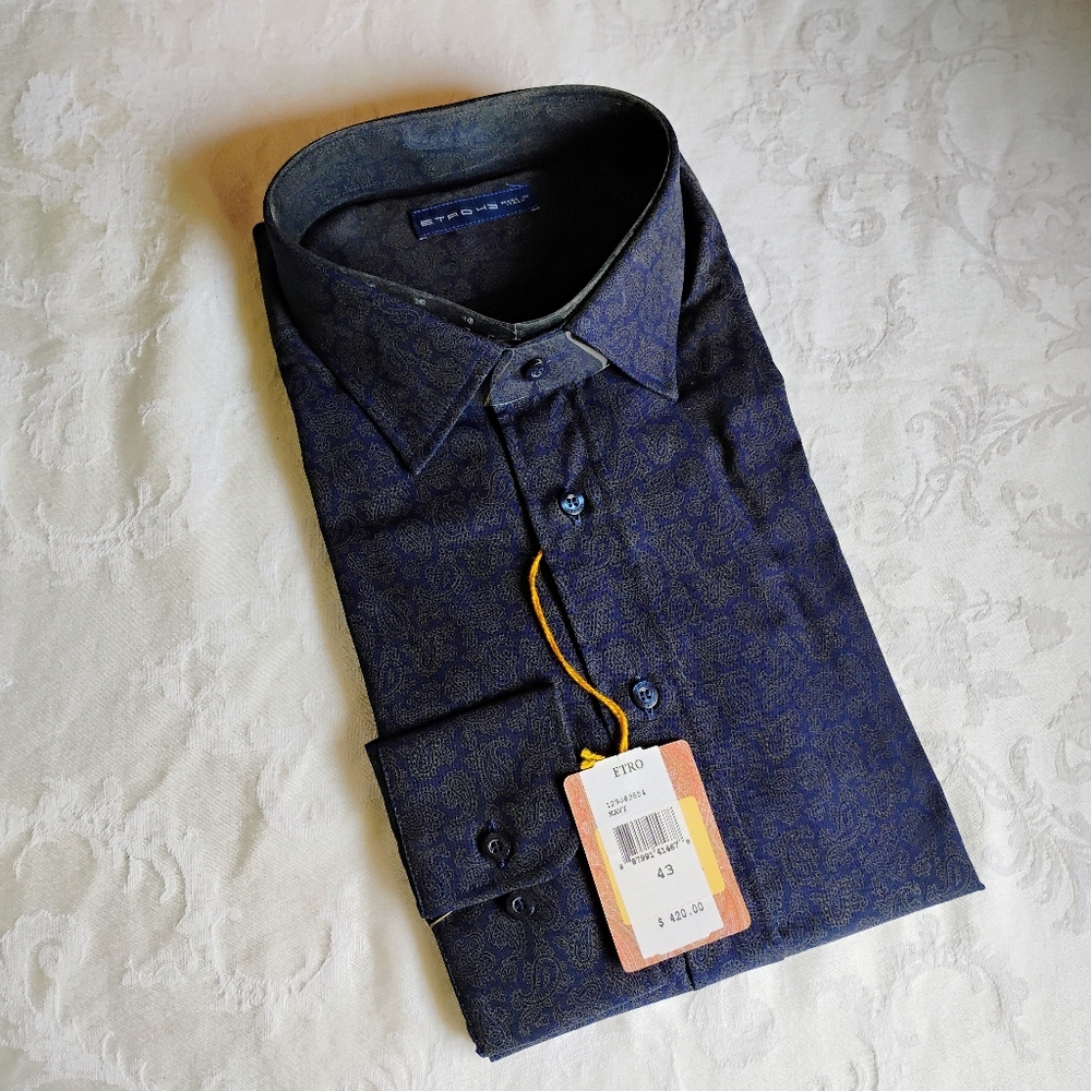 Etro Midnight Blue Paisley Shirt